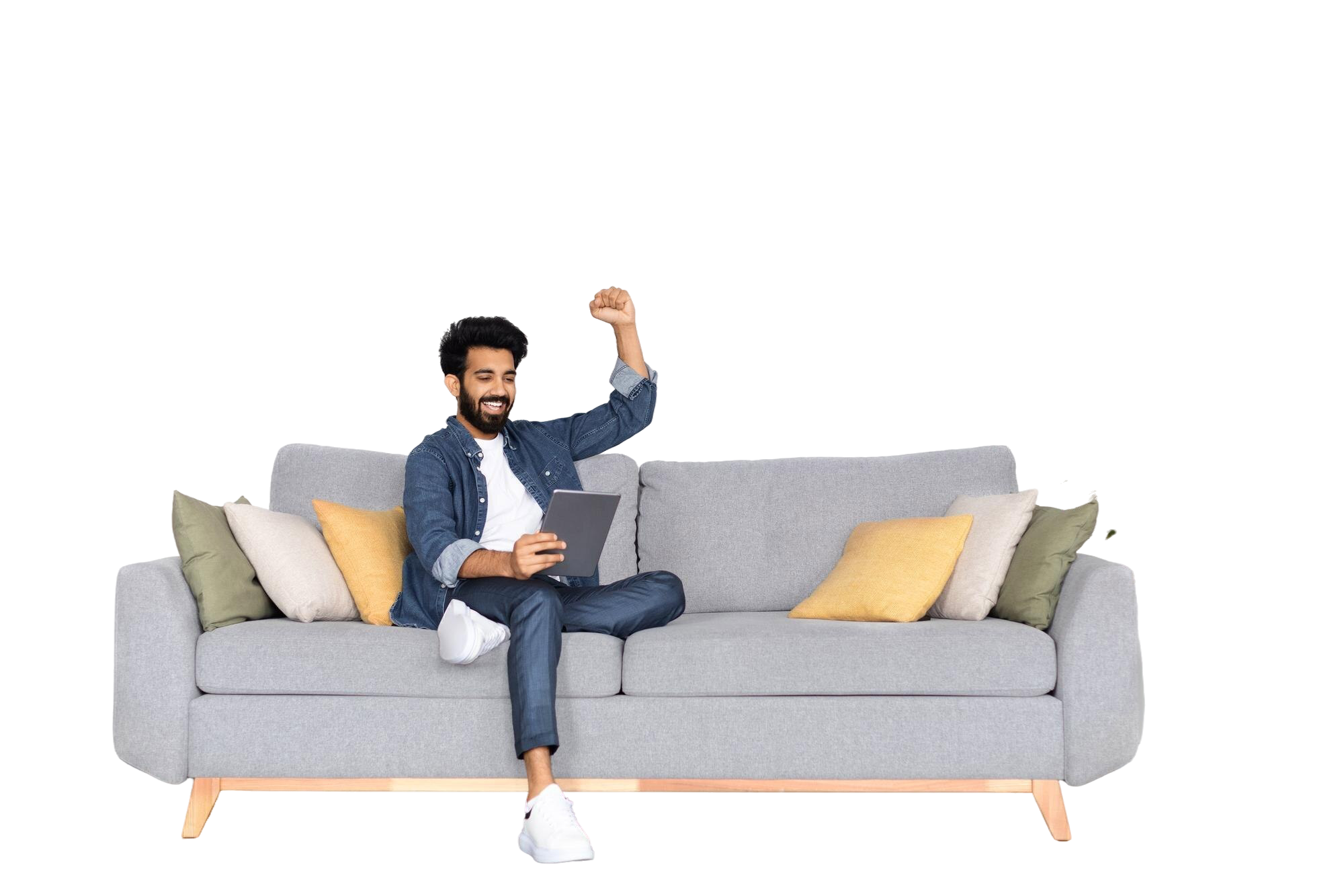 Person relaxing on a couch