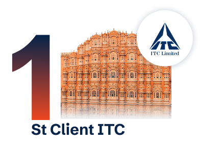 Graphic for year 1990 showing our first major client ITC